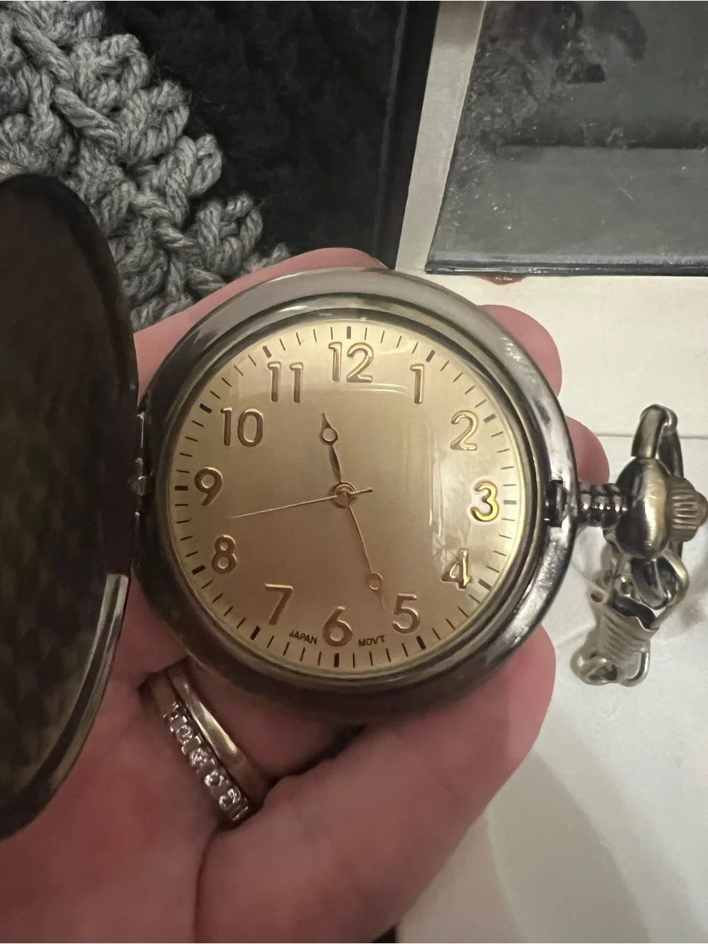 Vintage-Style Motorcycle Pocket Watch - Bronze Tone